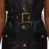 Lederkleid mit Knopfdetails Lederkleid mit Knopfdetails