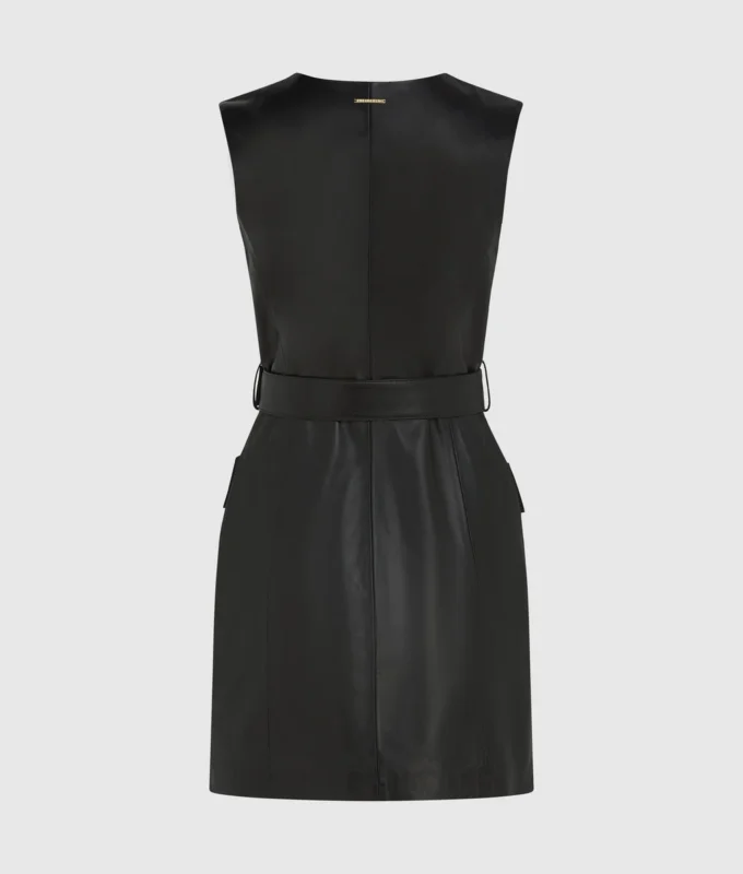 Lederkleid mit Knopfdetails Lederkleid mit Knopfdetails
