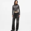 Lockere Jeans mit Cutout-Taille