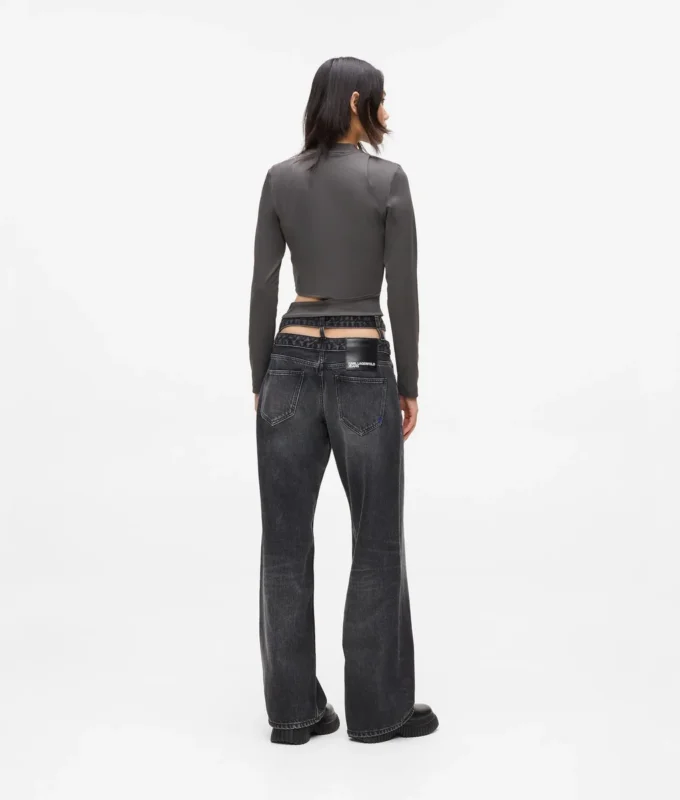 Lockere Jeans mit Cutout-Taille