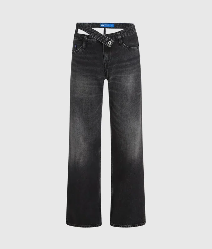 Lockere Jeans mit Cutout-Taille