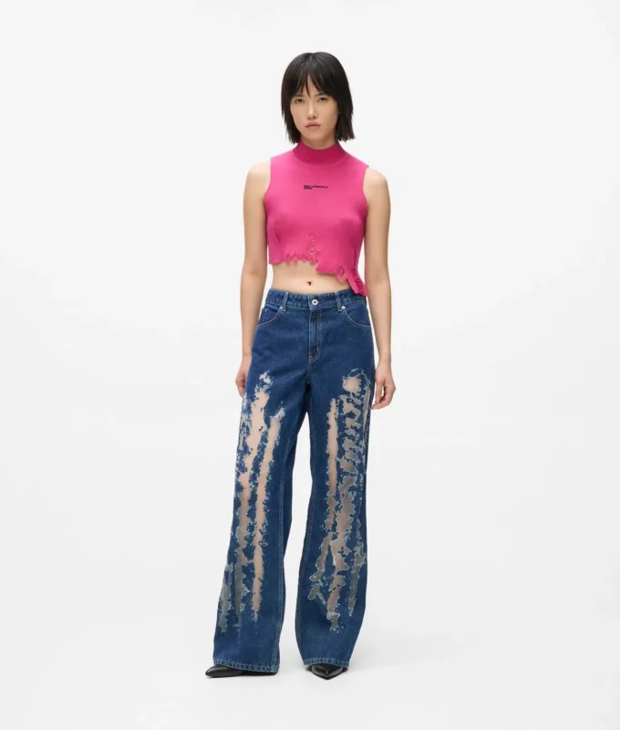 Lässige Jeans mit mittlerer Leibhöhe und Used-Look Lässige Jeans mit mittlerer Leibhöhe und Used-Look