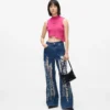 Lässige Jeans mit mittlerer Leibhöhe und Used-Look Lässige Jeans mit mittlerer Leibhöhe und Used-Look