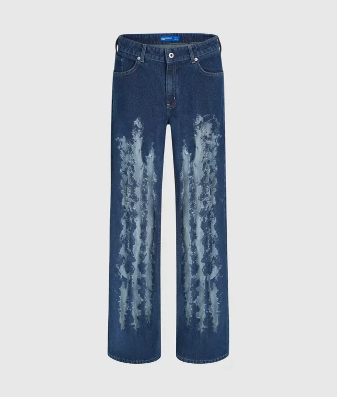 Lässige Jeans mit mittlerer Leibhöhe und Used-Look Lässige Jeans mit mittlerer Leibhöhe und Used-Look
