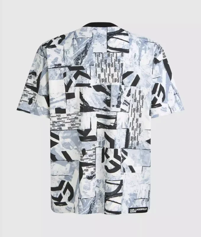 Lässiges T-Shirt mit durchgehendem Monogramm-Print Lässiges T-Shirt mit durchgehendem Monogramm-Print