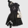 Mädchen-T-Shirt mit Pailletten und Ikon Choupette-Motiv Mädchen-T-Shirt mit Pailletten und Ikon Choupette-Motiv