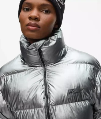 Metallic-Daunenjacke