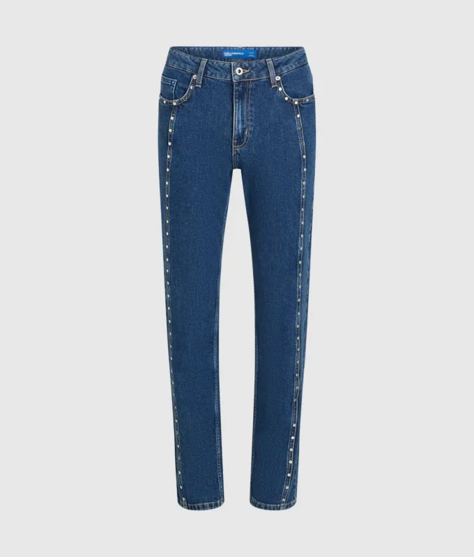 Mom-Jeans mit Nieten