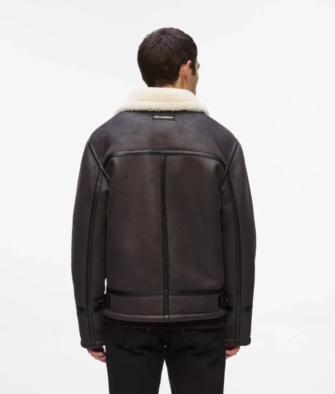 Monogramm-Lammfelljacke