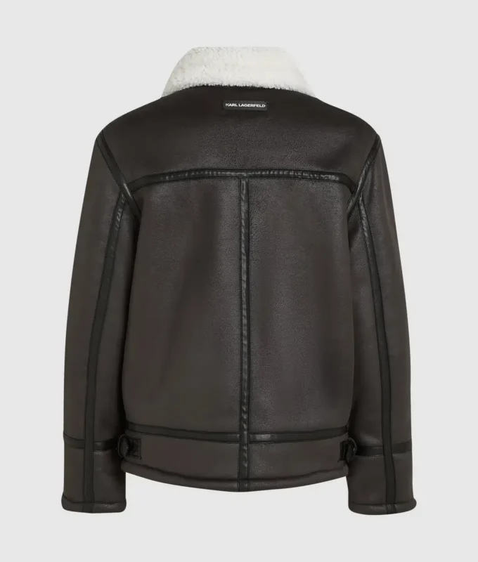 Monogramm-Lammfelljacke