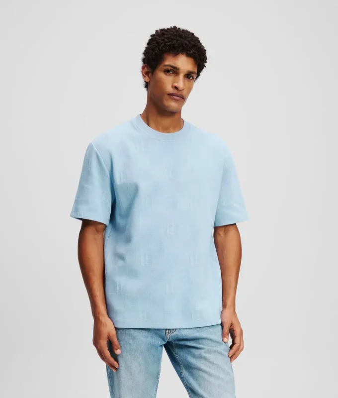 MONOGRAMM-T-SHIRT MIT KAROMUSTER MONOGRAMM-T-SHIRT MIT KAROMUSTER