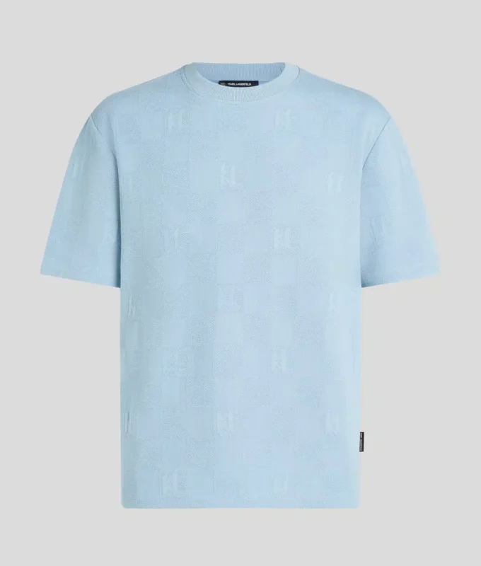 MONOGRAMM-T-SHIRT MIT KAROMUSTER MONOGRAMM-T-SHIRT MIT KAROMUSTER