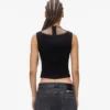 Oberteil mit V-Ausschnitt und Strass-Mesh Oberteil mit V-Ausschnitt und Strass-Mesh