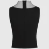 Oberteil mit V-Ausschnitt und Strass-Mesh Oberteil mit V-Ausschnitt und Strass-Mesh