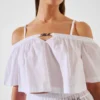 OFF-SHOULDER CROPPED BEACH TOP