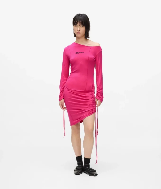 Off-Shoulder-Kleid mit Kordelzug Off-Shoulder-Kleid mit Kordelzug