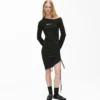 Off-Shoulder-Kleid mit Kordelzug Off-Shoulder-Kleid mit Kordelzug