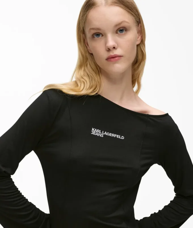 Off-Shoulder-Kleid mit Kordelzug Off-Shoulder-Kleid mit Kordelzug