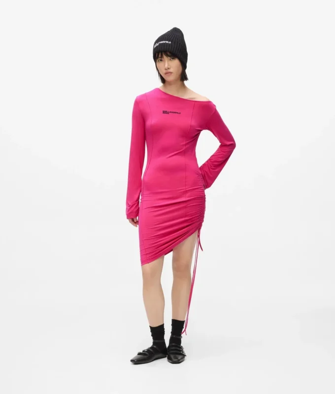 Off-Shoulder-Kleid mit Kordelzug Off-Shoulder-Kleid mit Kordelzug