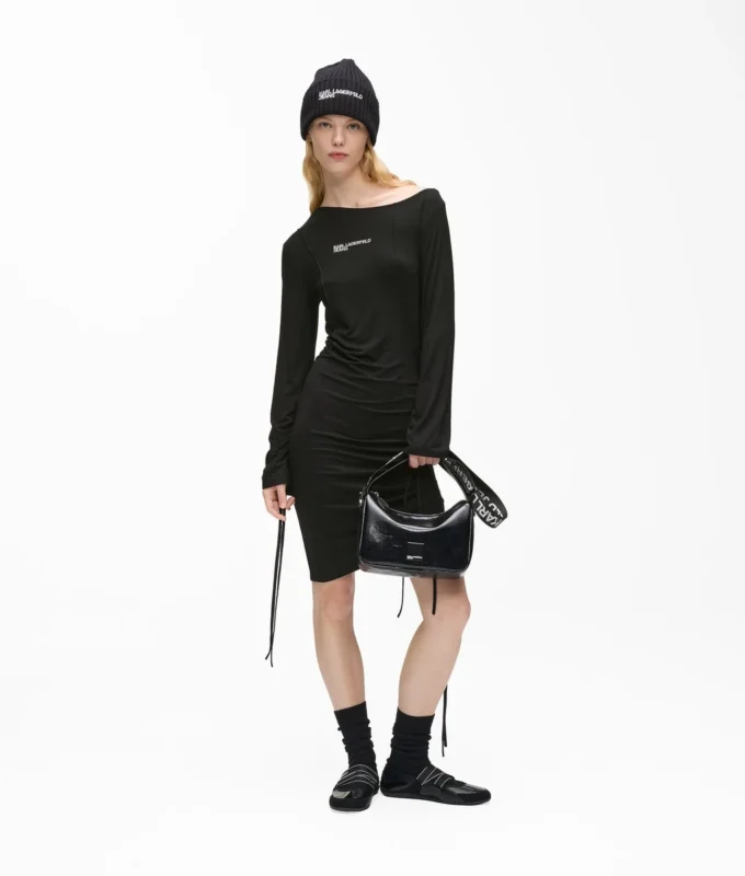 Off-Shoulder-Kleid mit Kordelzug Off-Shoulder-Kleid mit Kordelzug