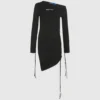 Off-Shoulder-Kleid mit Kordelzug Off-Shoulder-Kleid mit Kordelzug