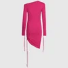 Off-Shoulder-Kleid mit Kordelzug Off-Shoulder-Kleid mit Kordelzug