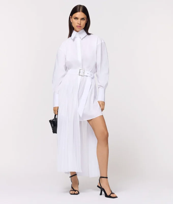 Plissee-Einsatz-Hemdkleid Plissee-Einsatz-Hemdkleid