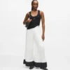 Plissierte Hose mit weitem Bein