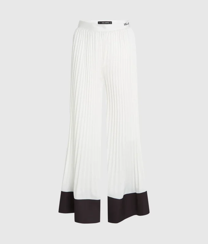 Plissierte Hose mit weitem Bein