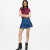 Plissierter Minirock aus Denim