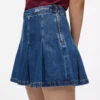 Plissierter Minirock aus Denim