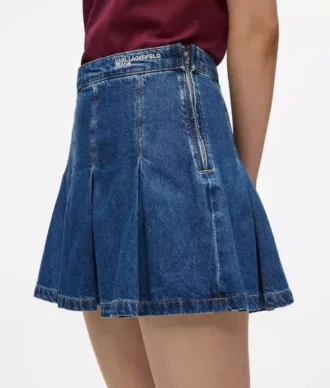 Plissierter Minirock aus Denim