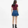Plissierter Minirock aus Denim