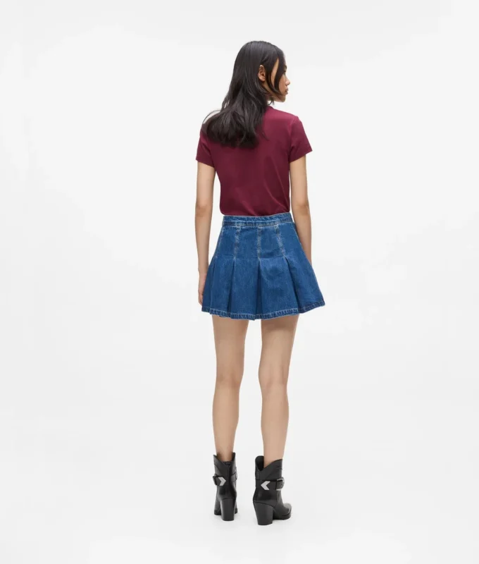 Plissierter Minirock aus Denim