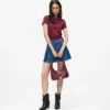 Plissierter Minirock aus Denim