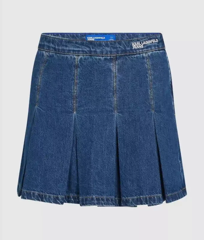 Plissierter Minirock aus Denim