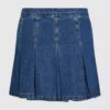 Plissierter Minirock aus Denim