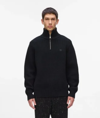 Pullover mit halbem Reißverschluss und Rollkragen