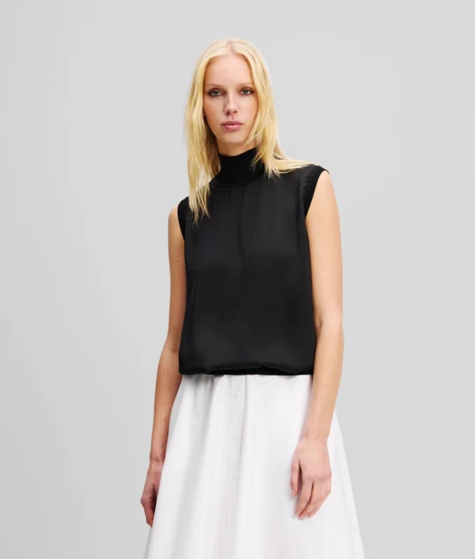 ÄRMELLOSES SATIN-TOP ÄRMELLOSES SATIN-TOP