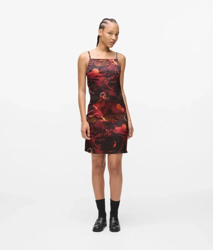 Satin-Kleid mit Allover-Print Satin-Kleid mit Allover-Print