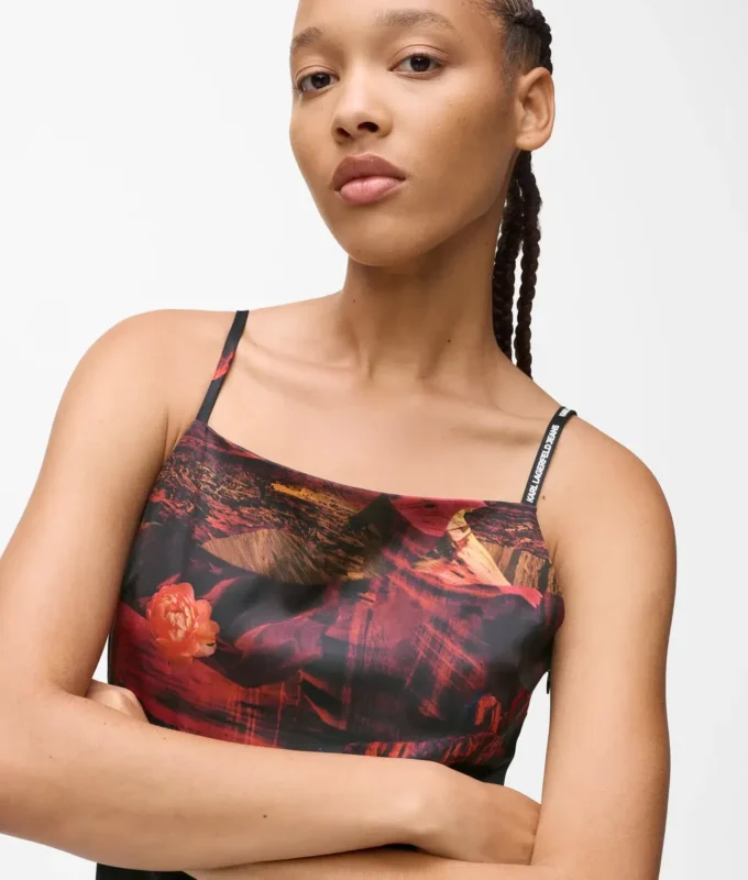 Satin-Kleid mit Allover-Print Satin-Kleid mit Allover-Print