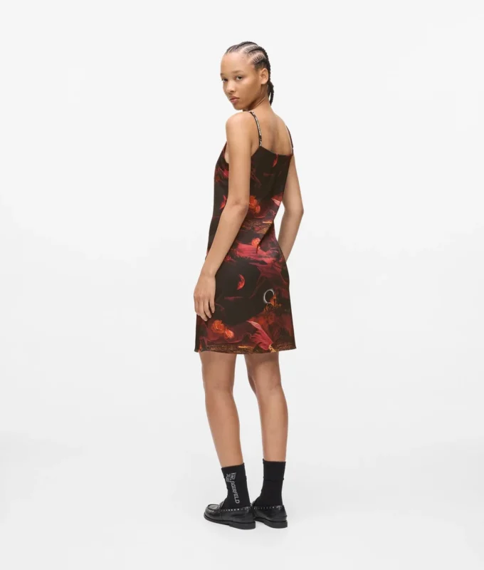Satin-Kleid mit Allover-Print Satin-Kleid mit Allover-Print