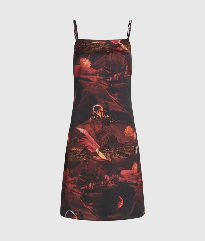 Satin-Kleid mit Allover-Print Satin-Kleid mit Allover-Print
