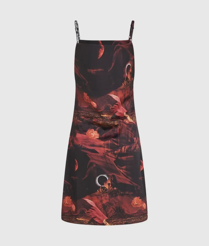 Satin-Kleid mit Allover-Print Satin-Kleid mit Allover-Print