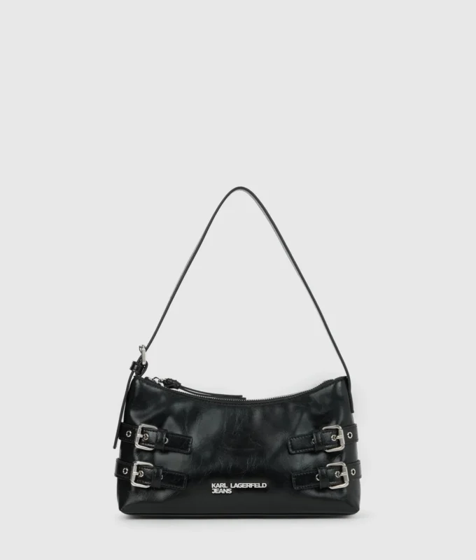 Schultertasche mit Schnallen