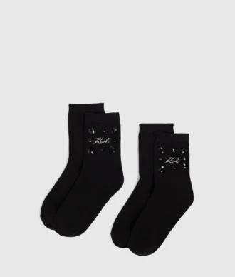 Signature-Socken mit Edelsteinverzierung – 2er-Pack
