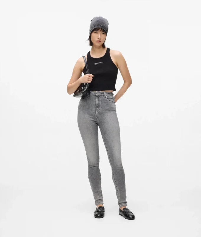 Skinny-Jeans mit hoher Taille