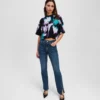 STRAIGHT-JEANS MIT SPLIT-SAUM UND HOHER TAILLE