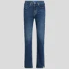 STRAIGHT-JEANS MIT SPLIT-SAUM UND HOHER TAILLE