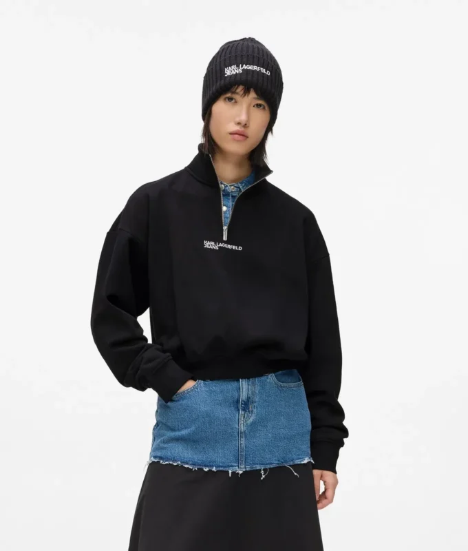 Sweatshirt mit halbem Reißverschluss